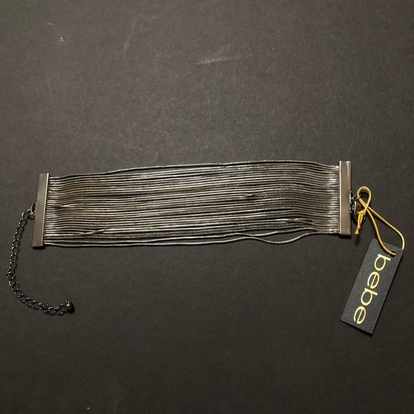 Metallic Muti Strand Mesh Chain Cuff Bracelet - Picture 3 of 5